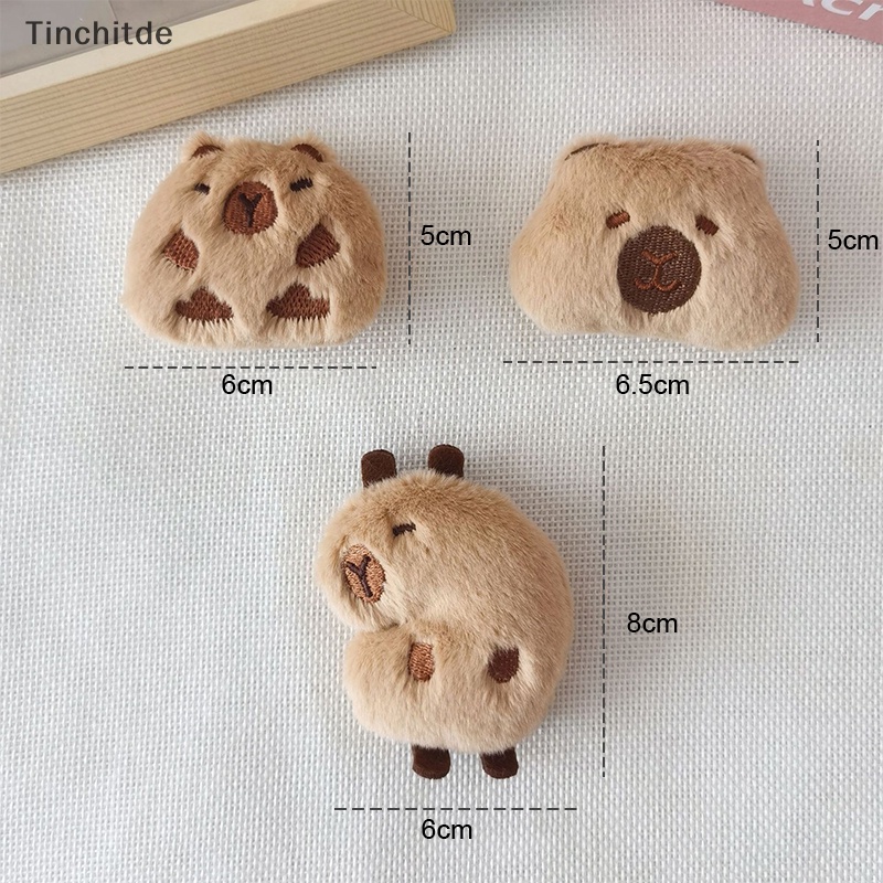 [Tinchitde] เข็มกลัด รูปตุ๊กตาสัตว์ Capybara น่ารัก ขนปุยนุ่มนิ่ม สําหรับตกแต่งเสื้อผ้า [Preferred]
