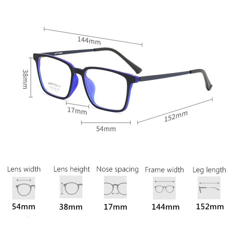 Tr90 กรอบแว่นตา ไทเทเนียม ทรงสี่เหลี่ยม ขนาดใหญ่ ใส่สบาย สําหรับผู้ชาย