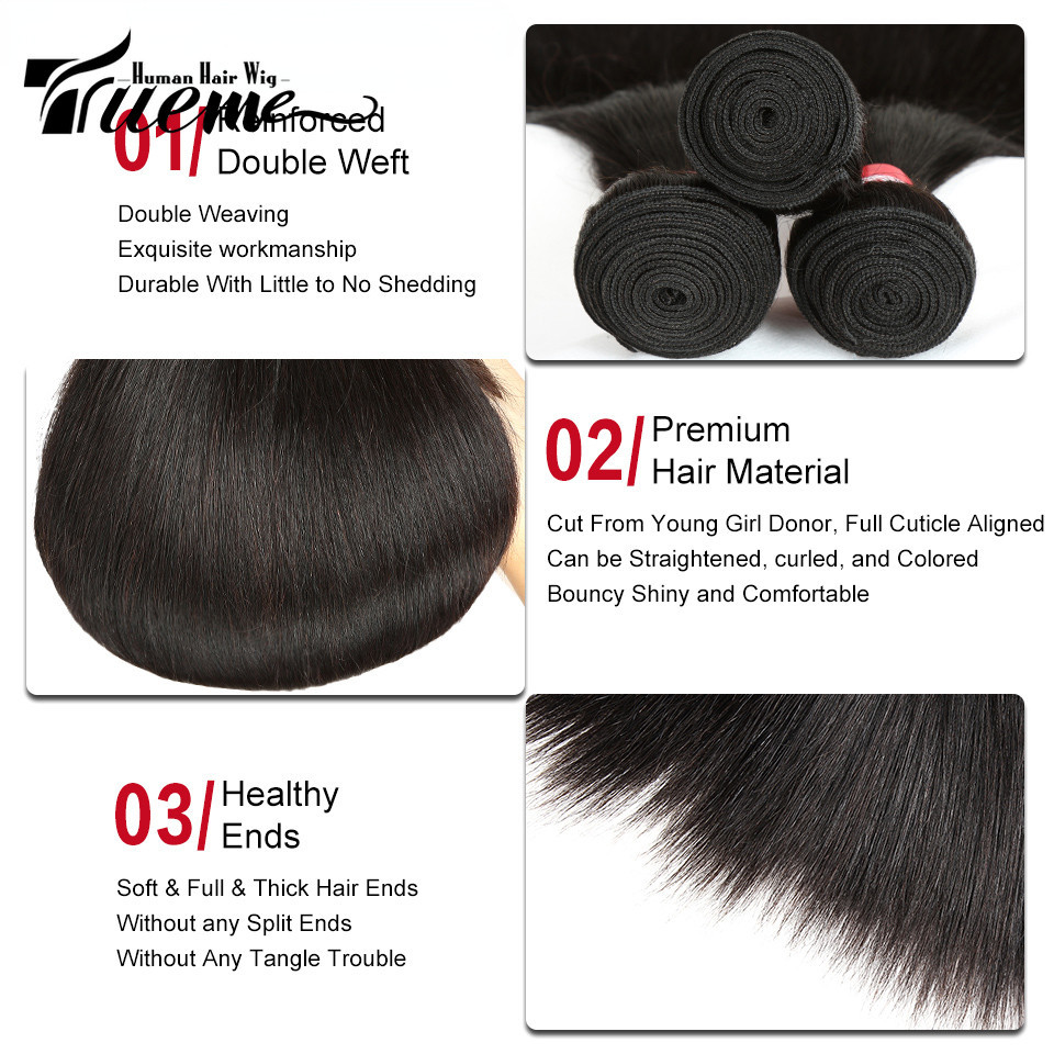 Trueme วิกผมไฮไลท์ ผมตรง สีธรรมชาติ 100% สําหรับเปียโน