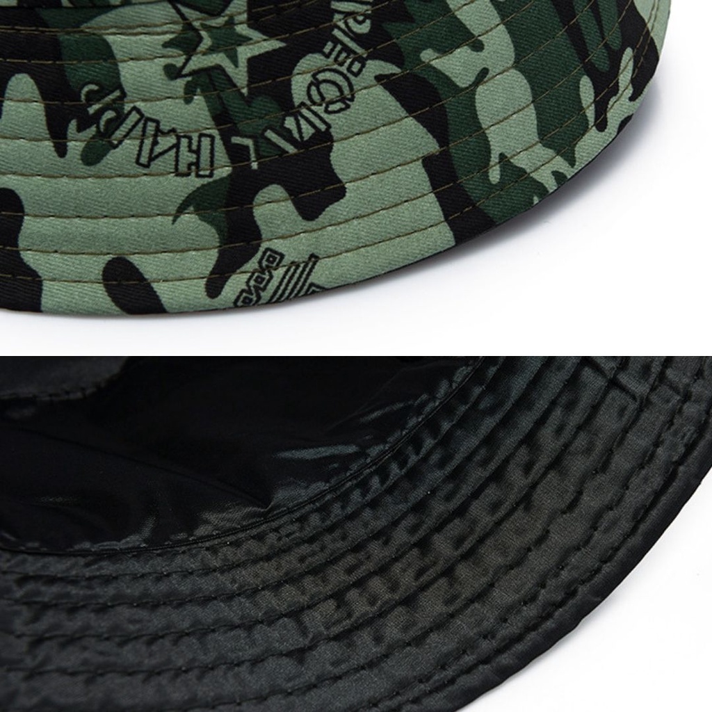 [W0080] หมวกทหาร ลายพราง กันเเดด สุ่มลาย  Bucket hat  แฟชั่น ใส่ได้ทั้งผู้หญิงผู้ชาย