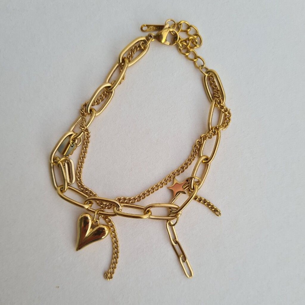 (WELRY.acc) พร้อมส่ง! สร้อยข้อมือสีทองเลเยอร์ รุ่น Piper