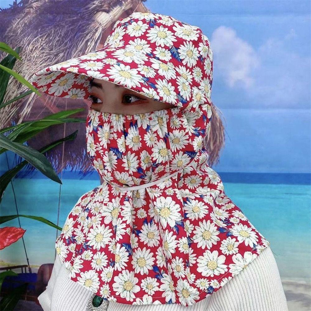 Witakey หมวกผู้หญิง กลางแจ้ง ใบหน้า และคอ ป้องกันรังสียูวี หมวกพักผ่อน