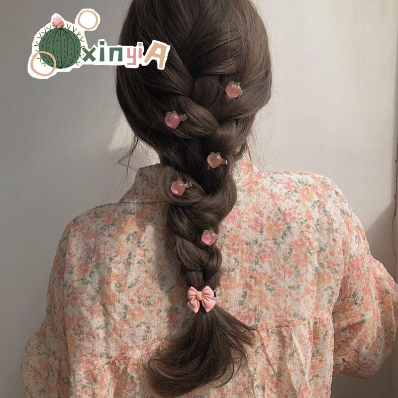 XINYIA 1 หัวใจ รูปดอกคามิเลีย ประดับโบว์ ที่ติดเพชรผม สีชมพู กิ๊บดอกไม้ติดผมสําหรับผู้หญิง 2024