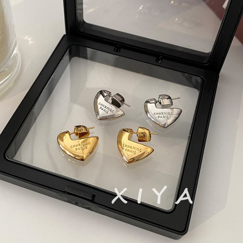 Xiya ต่างหู รูปตัวอักษร Love Notch ระดับไฮเอนด์ สําหรับผู้หญิง