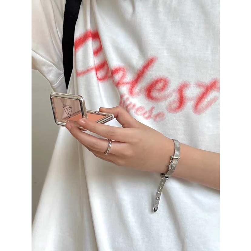 Y2k สร้อยข้อมือไทเทเนียม จี้ดาว ปรับได้
