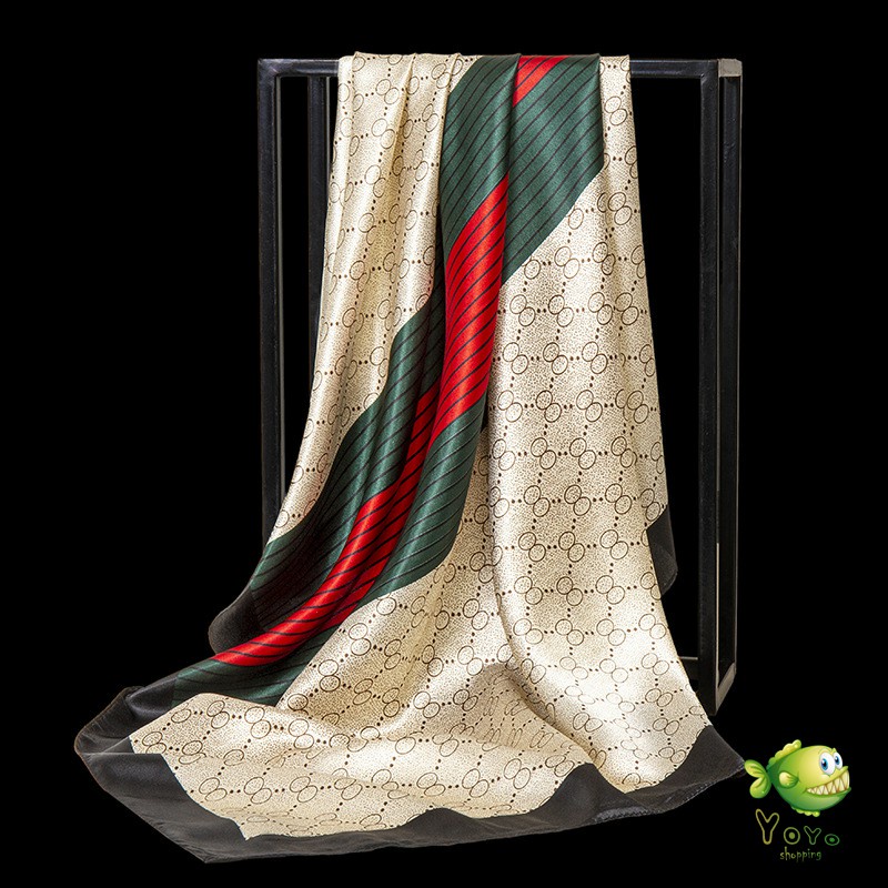 YOYO ผ้าพันคอ ผ้าคลุมไหล่ สไตล์โบฮีเมียน ไหล่ ผ้าพันคอ  silk scarf