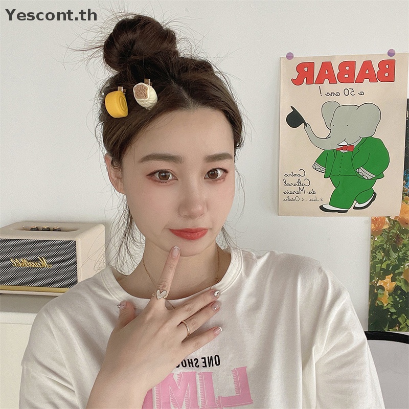 Yescont กิ๊บติดผม รูปอาหารเช้า ไข่นุ่ม น่ารัก เครื่องประดับ สําหรับเด็กผู้หญิง
