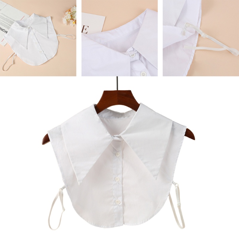 Yml2 เสื้อเชิ้ตคอปกปลอม สีขาว ถอดออกได้ สําหรับผู้หญิง