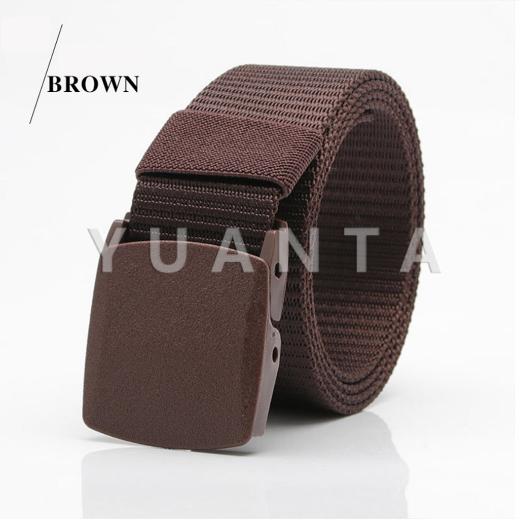 Yuanta เข็มขัดหัวพลาสติก ความยาว 120 cm สายไนล่อน ไม่ต้องเจาะรู เเข็มขัดแฟชั่น belt