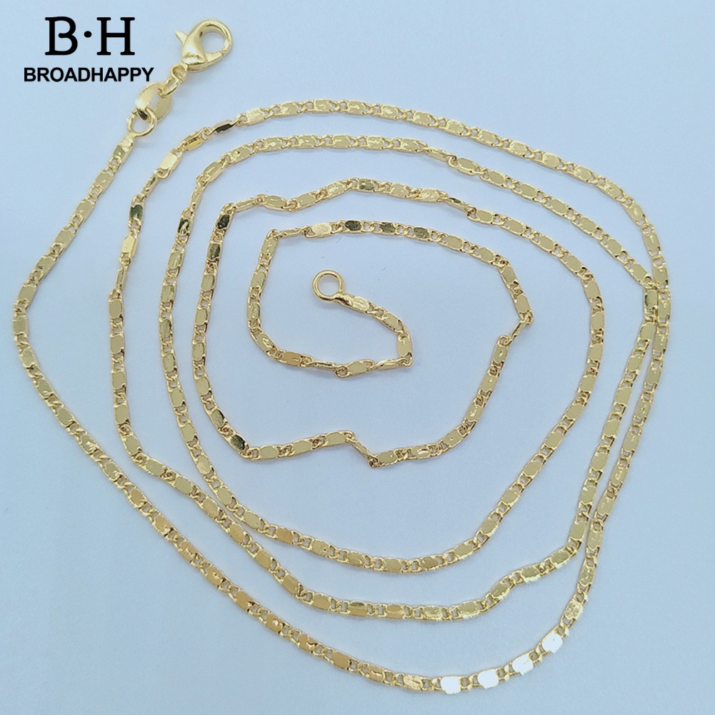 broadhappy  สร้อยคอโซ่ชุบทอง กว้าง 2 มม. สําหรับทําเครื่องประดับ DIY
