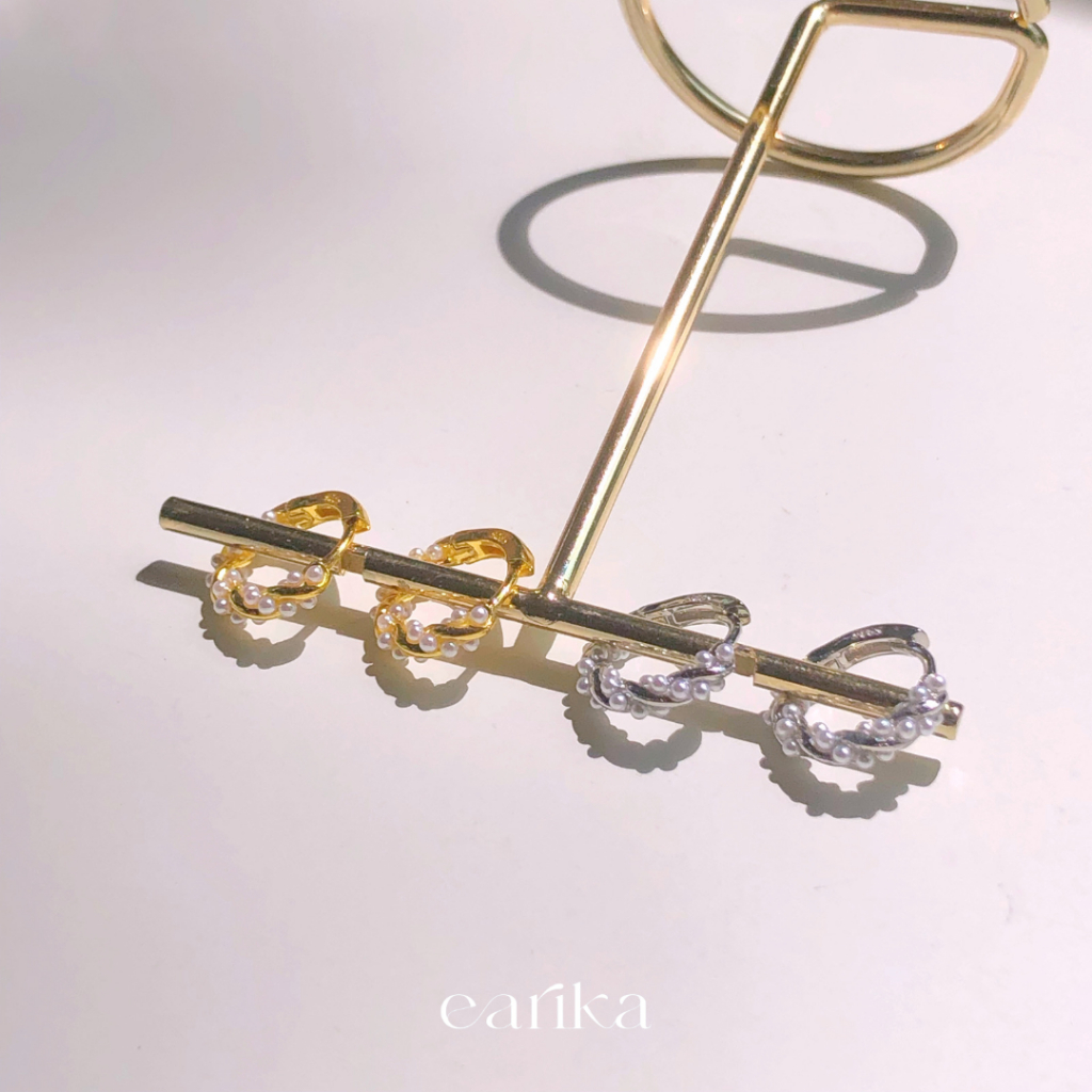 earika.earrings - pearl hoop collection รวมต่างหูห่วงเงินแท้จี้ไข่มุก ผิวแพ้ง่ายใส่ได้