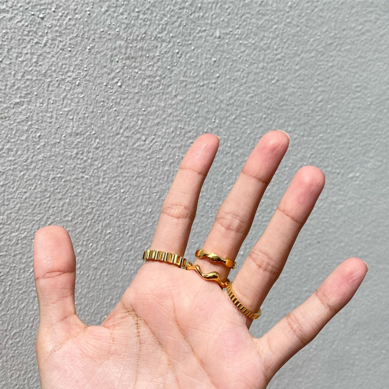 imean.store - Sea waves & Gear rings | แหวนงานไทเทเนี่ยมชุบทองเค 18k