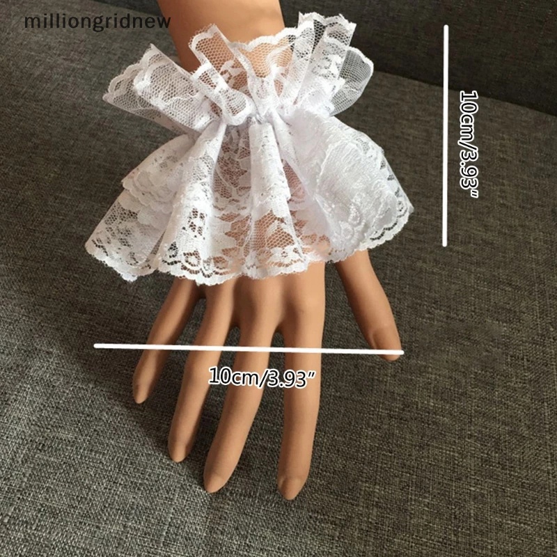 [milliongridnew] ถุงมือลูกไม้ ลายดอกไม้ สีดํา หรูหรา สไตล์โลลิต้า สําหรับผู้หญิง ฮาโลวีน WQL