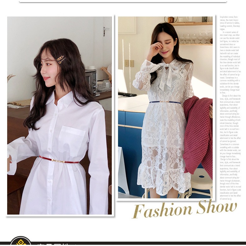 mimi&didi เข็มขัดแฟชั่นสไตล์เกาหลี เข็มขัดเส้นบางผู้หญิงหนังวัวนุ่มคุณภาพสูง เครื่องประด#A152
