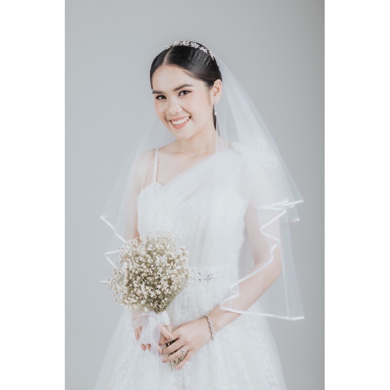 sale‼️เวลเจ้าสาว 80cm แบบขอบขาว งานสวยจ้า