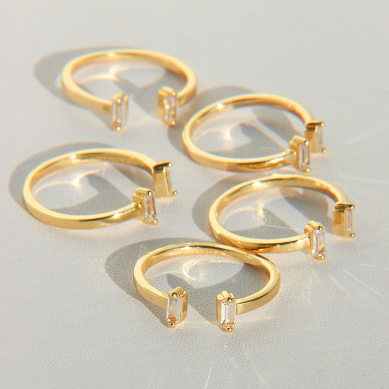 seadada แหวนแฟชั่น แหวนเพชร ฟรีไซต์  Zircon 14k Ring