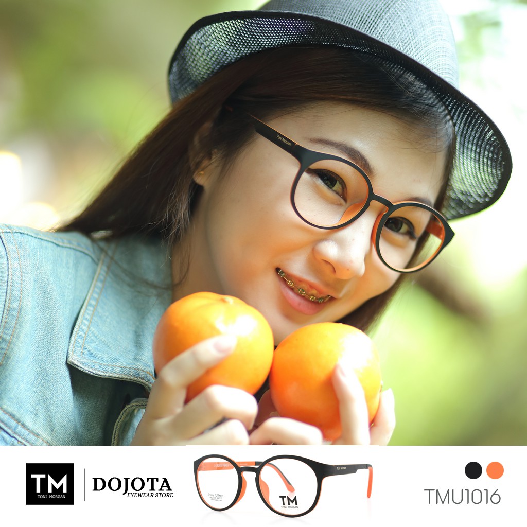 กรอบแว่น Toni Morgan รุ่น TMU1016 สีดำ/เทา น้ำหนักเบา ยืดหยุ่นดีเยี่ยม Made in Korea