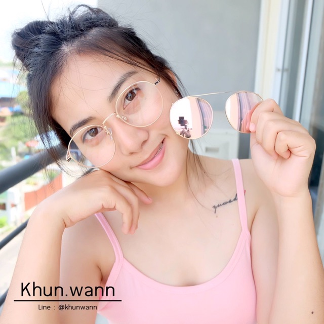 กรอบแว่นพร้อมคลิปออนกันแดด ทรงหยดน้ำ รุ่น 8099