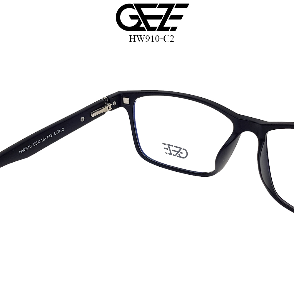 กรอบแว่นสายตา GEZE Clip-On รุ่น HW910-C2 เต็มกรอบสีดำด้าน คลิปออนแม่เหล็ก เลนส์กันแดด Polarized