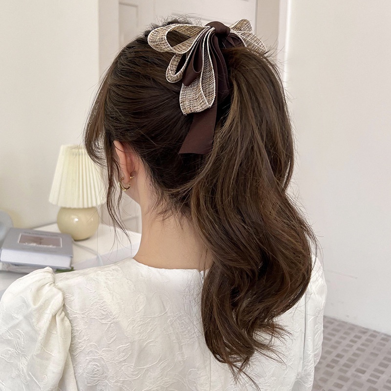 กิ๊บกล้วย ผ้าทวิส ผ้าริ้บบิ้น กิ๊บติดผม กิ๊บผม กิ๊บหนีบผม Bow banana clip