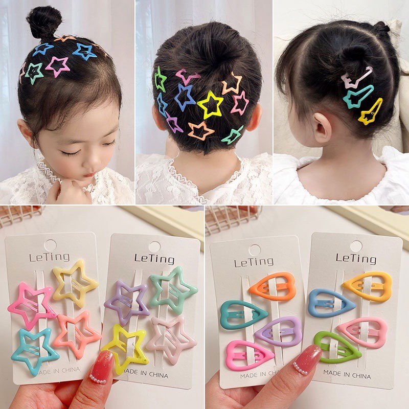 กิ๊บติดผม รูปดาวห้าแฉก ลายการ์ตูนน่ารัก สีแคนดี้ สไตล์เกาหลี สําหรับเด็กผู้หญิง