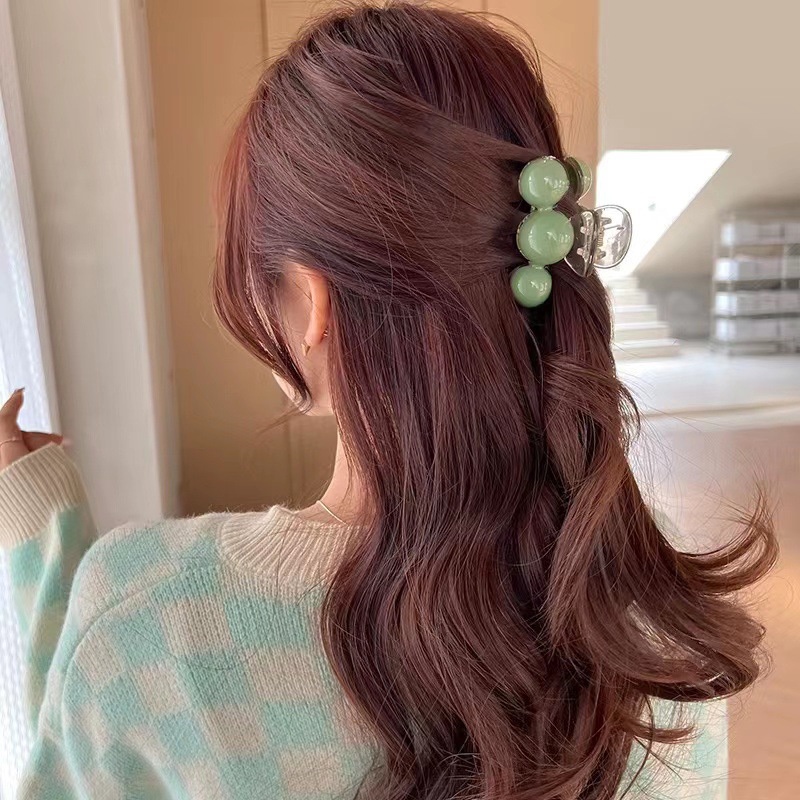 กิ๊บติดผม รูปปลาฉลาม ประดับไข่มุก ขนาดเล็ก สีเขียว สําหรับผู้หญิง 2023
