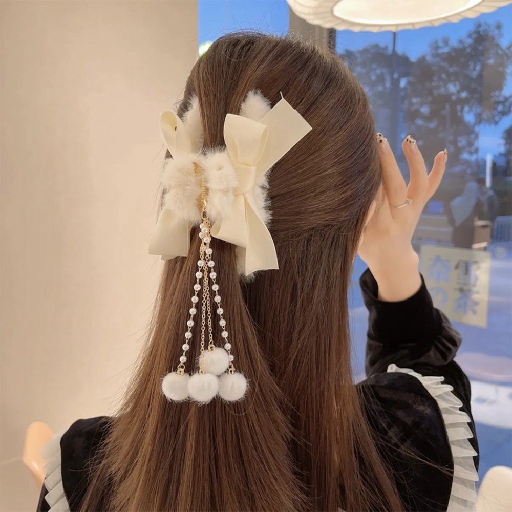 กิ๊บติดผม รูปโบว์ ประดับมุก และลูกไม้ ขนาดใหญ่ หรูหรา แฟชั่นสําหรับผู้หญิง