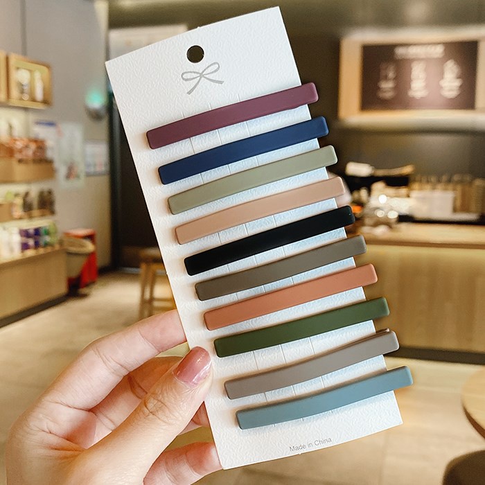กิ๊บติดผม สีพื้น แบบเรียบง่าย สไตล์เกาหลี สําหรับผู้หญิง