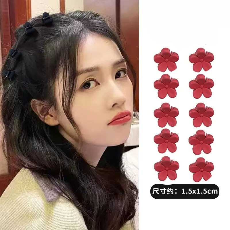กิ๊บติดผม แบบถัก ขนาดเล็ก สีดํา สําหรับผู้หญิง 1k