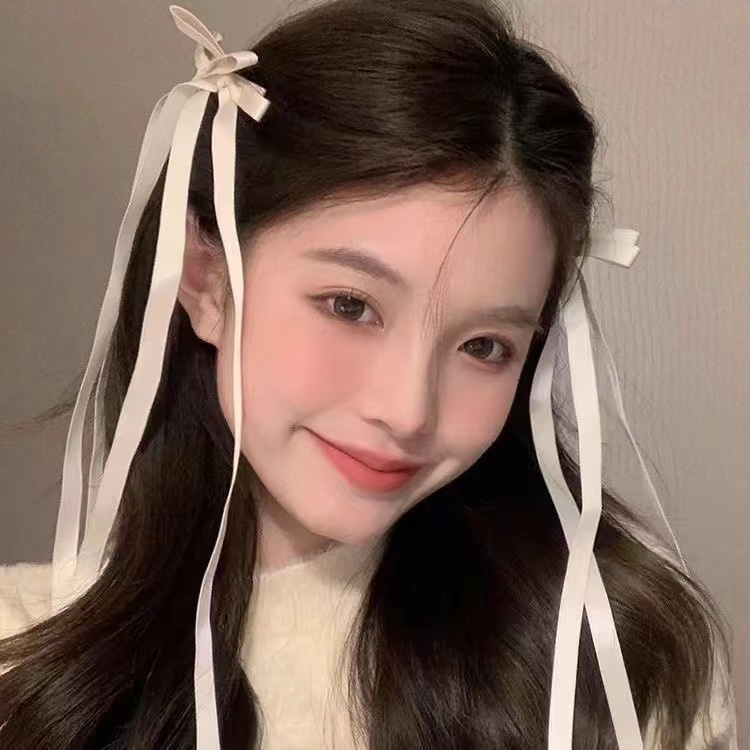 กิ๊บติดผมริบบิ้น ประดับโบว์ ประดับพู่ยาว สวยงาม เพื่อความสวยงาม แฟชั่นสําหรับผู้หญิง