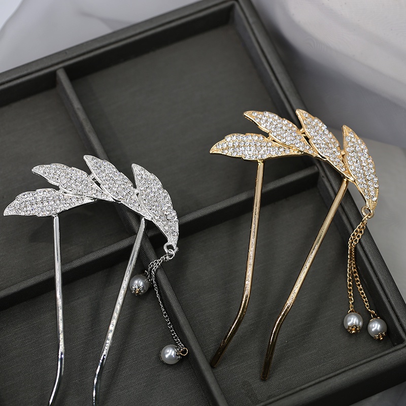 กิ๊บติดผมรูปตัว U ประดับไข่มุก Rhinestone รูปตัวยูสง่างาม