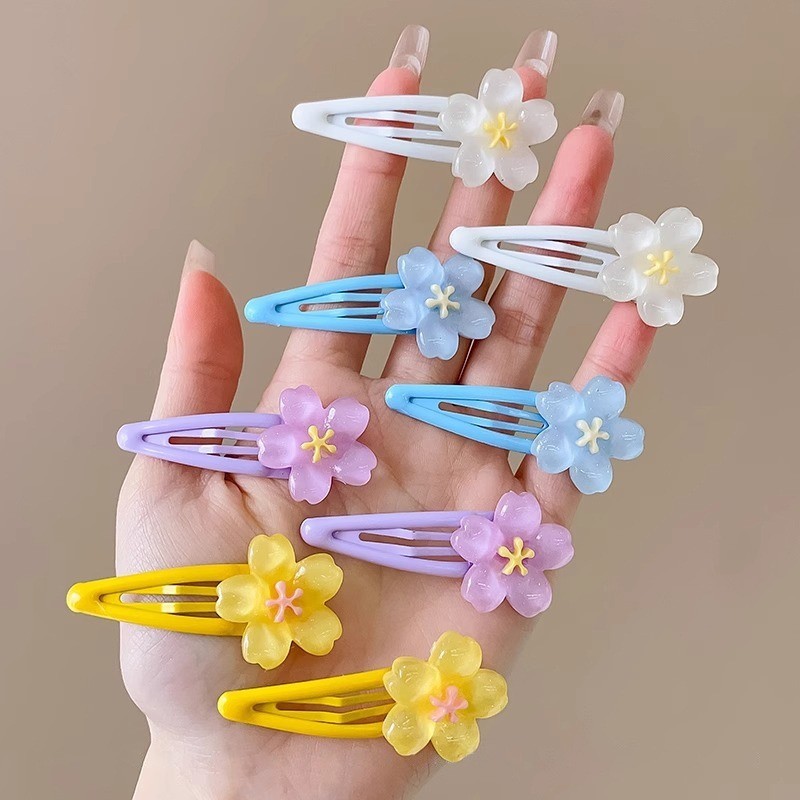 กิ๊บติดผมหน้าม้า ลายดอกไม้ แฟชั่นเกาหลี สําหรับเด็กผู้หญิง