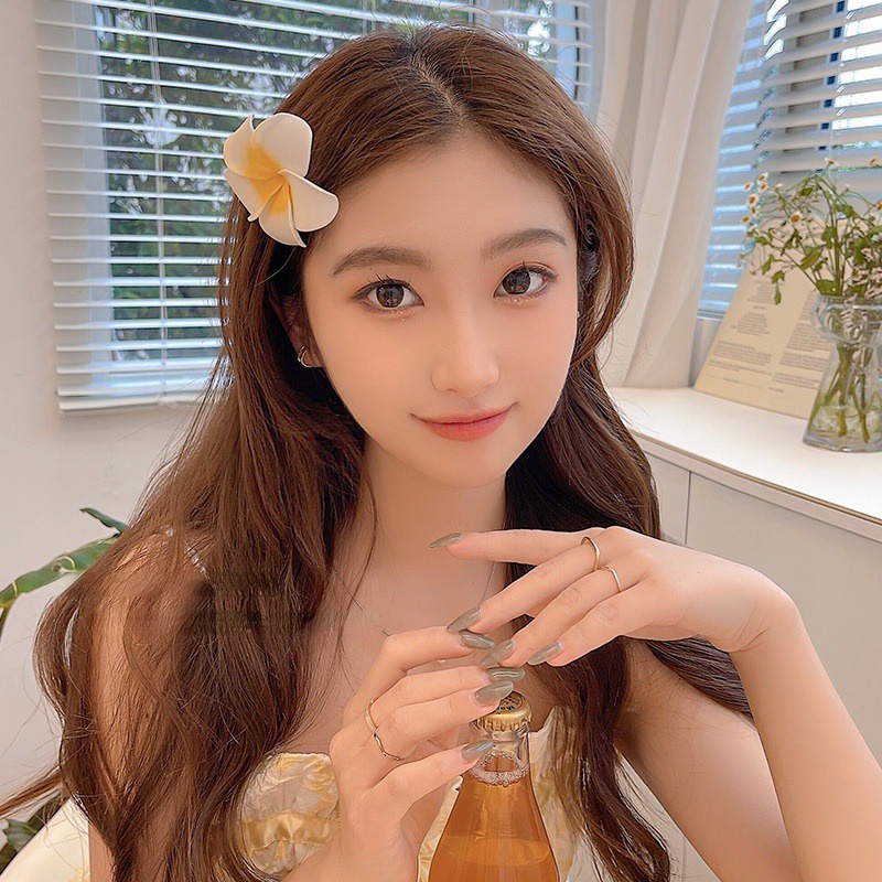 กิ๊บติดผมหน้าม้า ลายดอกไม้น่ารัก สไตล์เกาหลี แฟชั่นสําหรับผู้หญิง