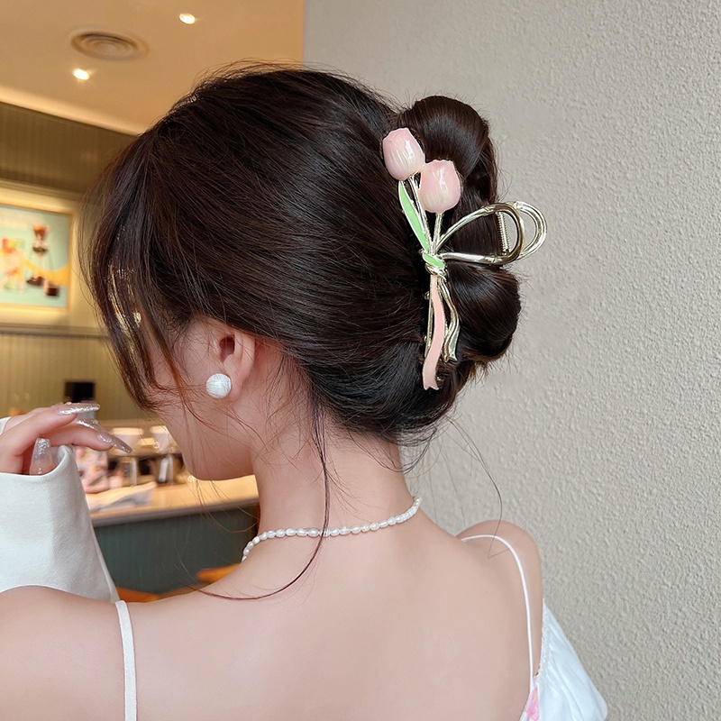 กิ๊บติดผมโลหะ รูปดอกทิวลิป กล้วยไม้ ผีเสื้อ เครื่องประดับ สําหรับผู้หญิง