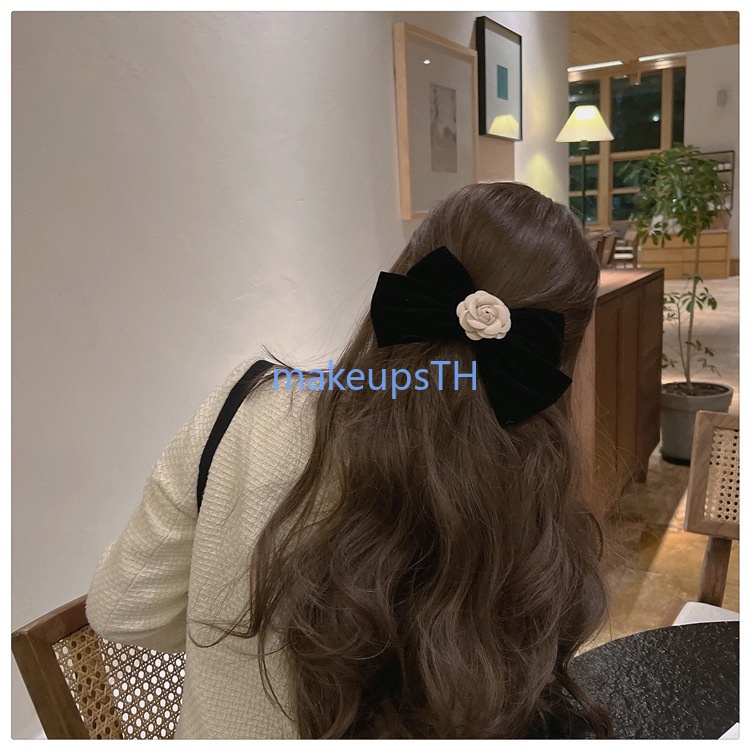 กิ๊บโบติดขนาดใหญ่เนื้อผ้ากำมะหยี่ โบว์ติดผมสไตร์เกาหลี่（A08-04-11）