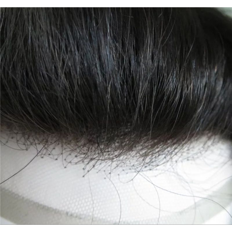 จัดโปร วิกติดกาวผมแท้ เสยได้เนียน มีไรผม รุ่นทนทาน Mono lace ตาข่ายหน้า Swiss lace 6×8