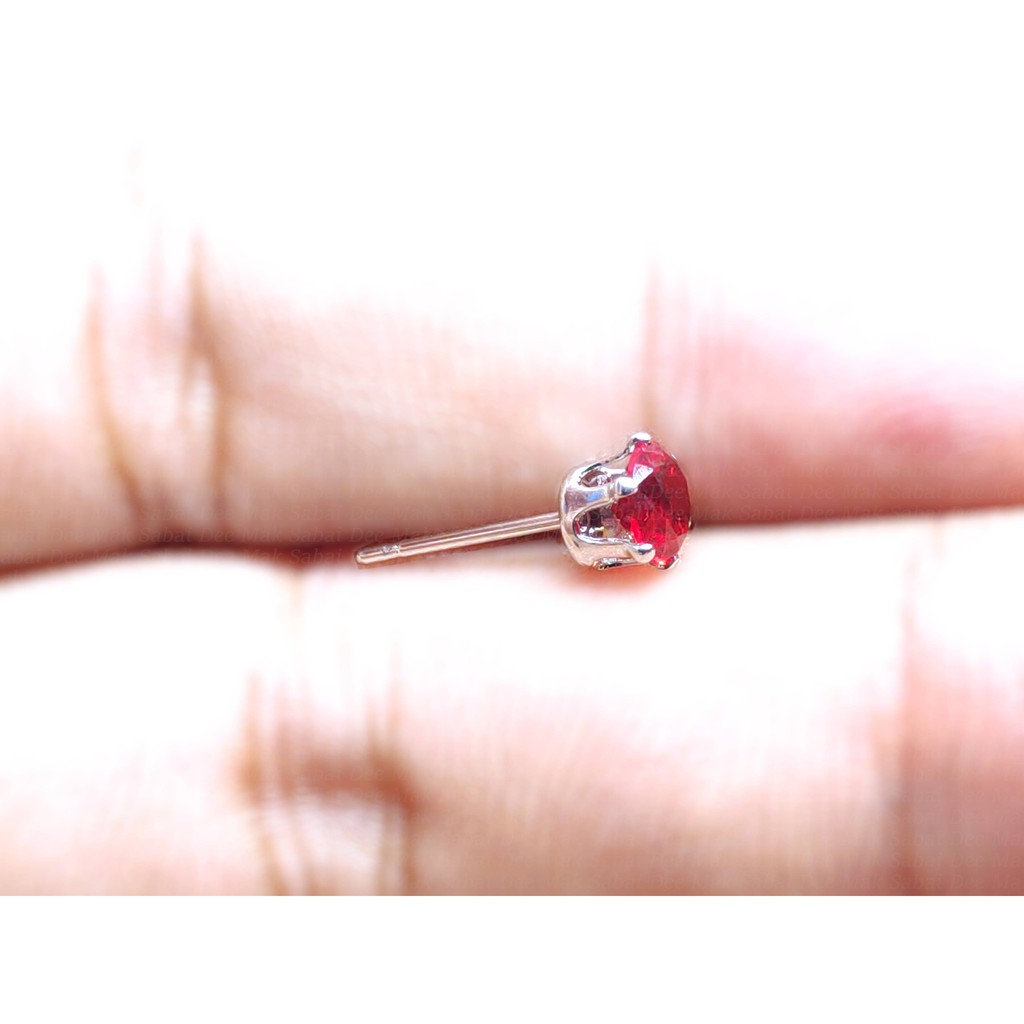 จิวสแตนเลส สำหรับเจาะตรงบริเวณกระดูกอ่อนของหู - 1 ข้าง | CZ.CLB | CZ Stud 5 Colours(Clear Back) Stainless Steel Earring