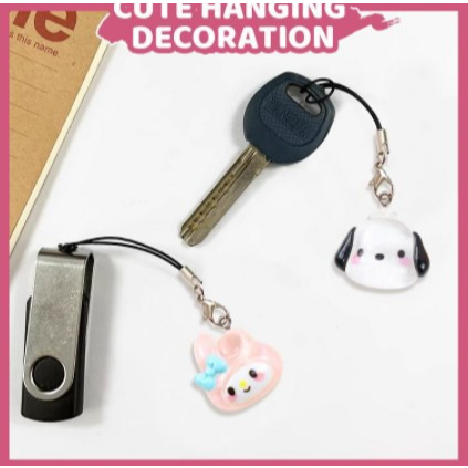 จี้ห้อยโทรศัพท์มือถือ แฟลชดิสก์ รูป Pochacco Cinnamoroll น่ารัก สีโปร่งใส