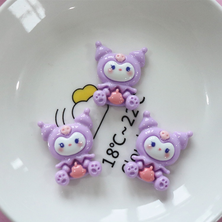 จี้เรซิ่น รูปซานิโร่น่ารัก แวววาว สําหรับทําเครื่องประดับ DIY 10 ชิ้น