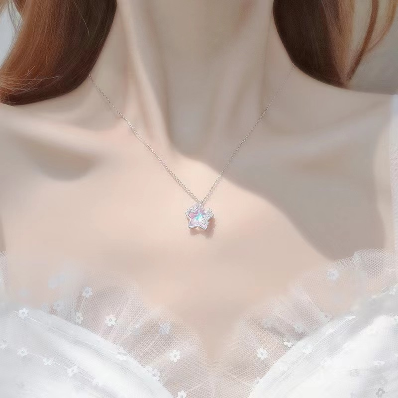 ชุดสร้อยคอ จี้ลูกโป่งน้ําผึ้ง และดาว และดวงจันทร์ สามชิ้น สําหรับผู้หญิง