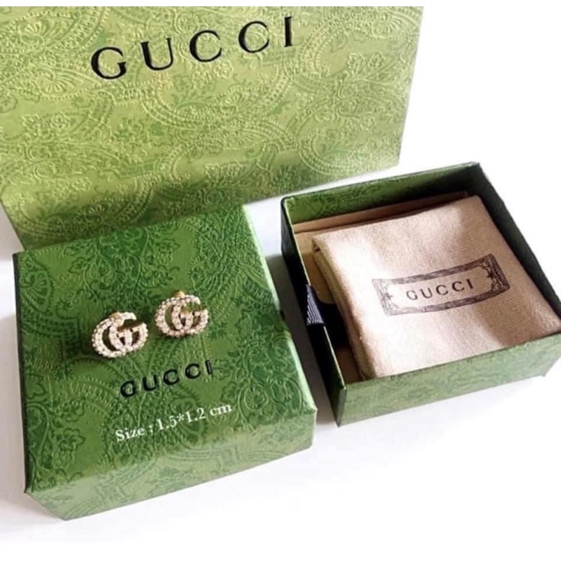 ต่างหู Gucci GG กุชชี่ งานออริ เพชร CZ