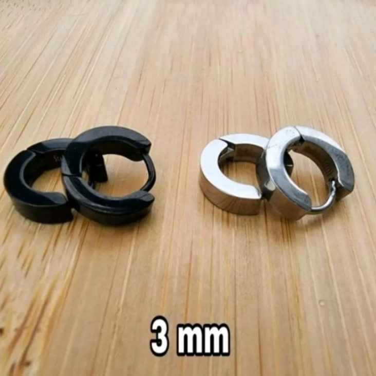 ต่างหู ตุ้มหู จิว ต่างหูผู้ชาย Punk Men Stainless Steel Hoop Piercing Round Earrings for Women Men 1 คู่