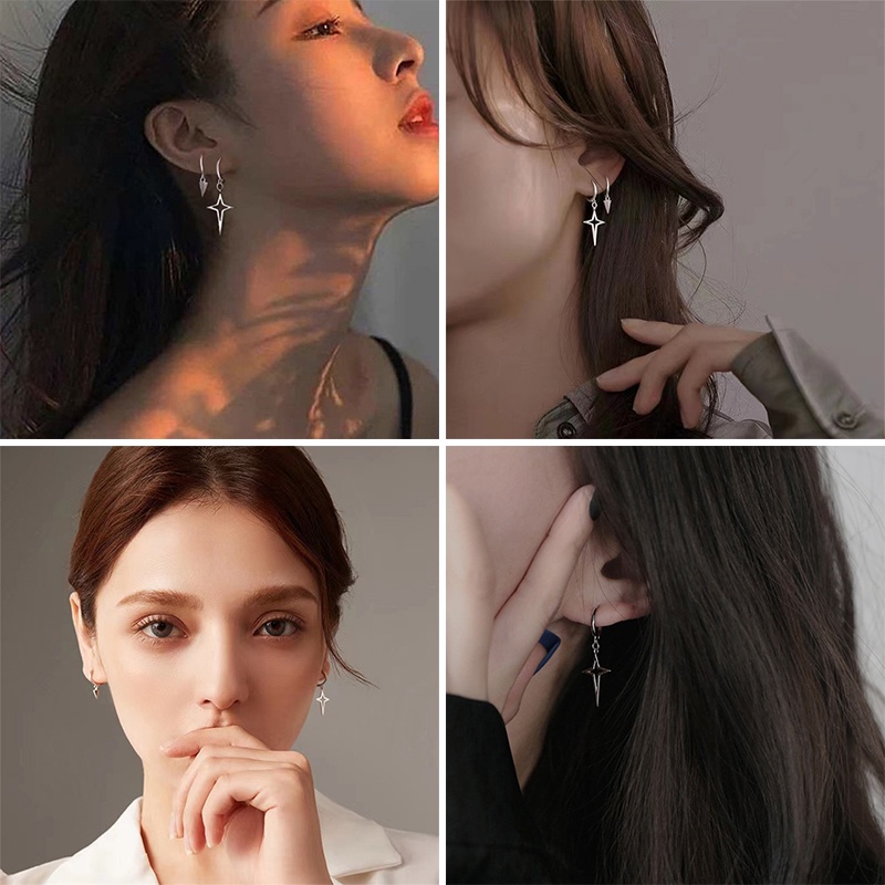 ต่างหู โลหะผสม ทรงไม่สมมาตร สไตล์ฮิปฮอป สําหรับผู้ชาย และผู้หญิง LQZ