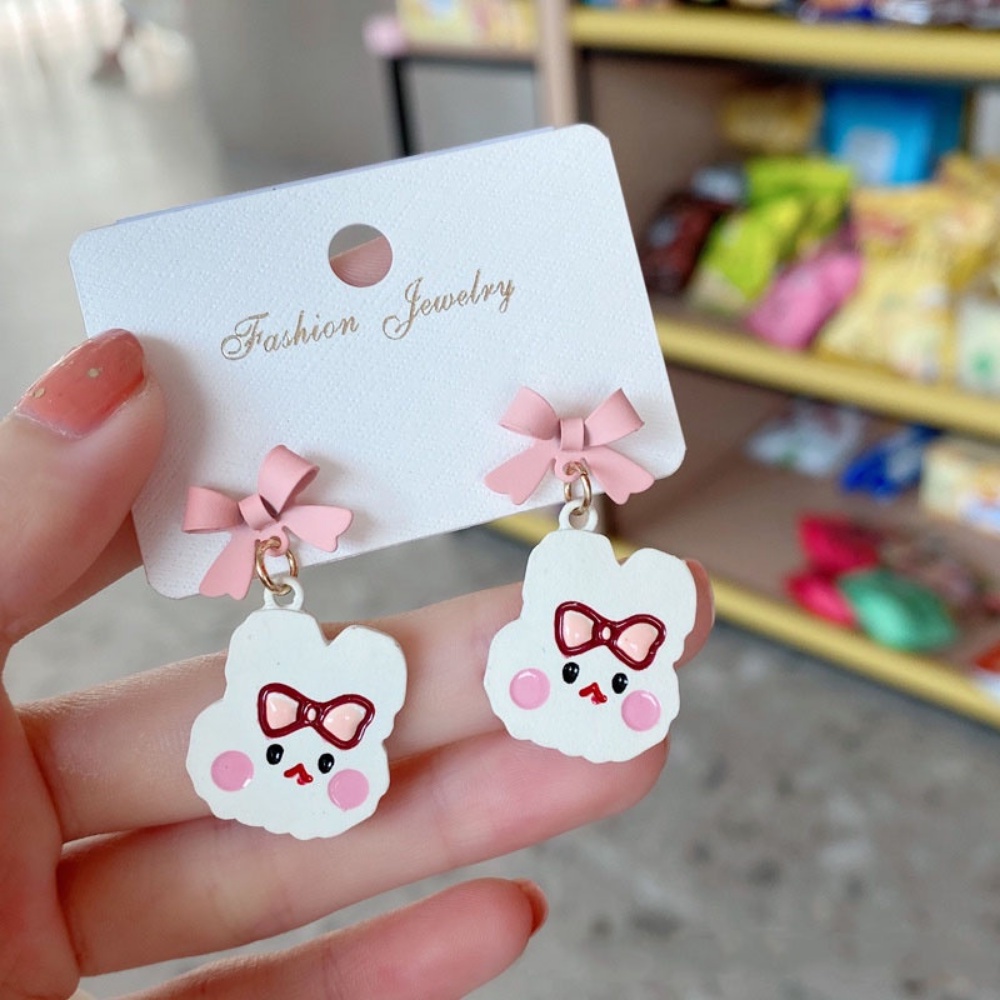 ต่างหูน่ารัก สไตล์เกาหลี สีฟ้า สําหรับผู้หญิง 925 A HELLO GIRL