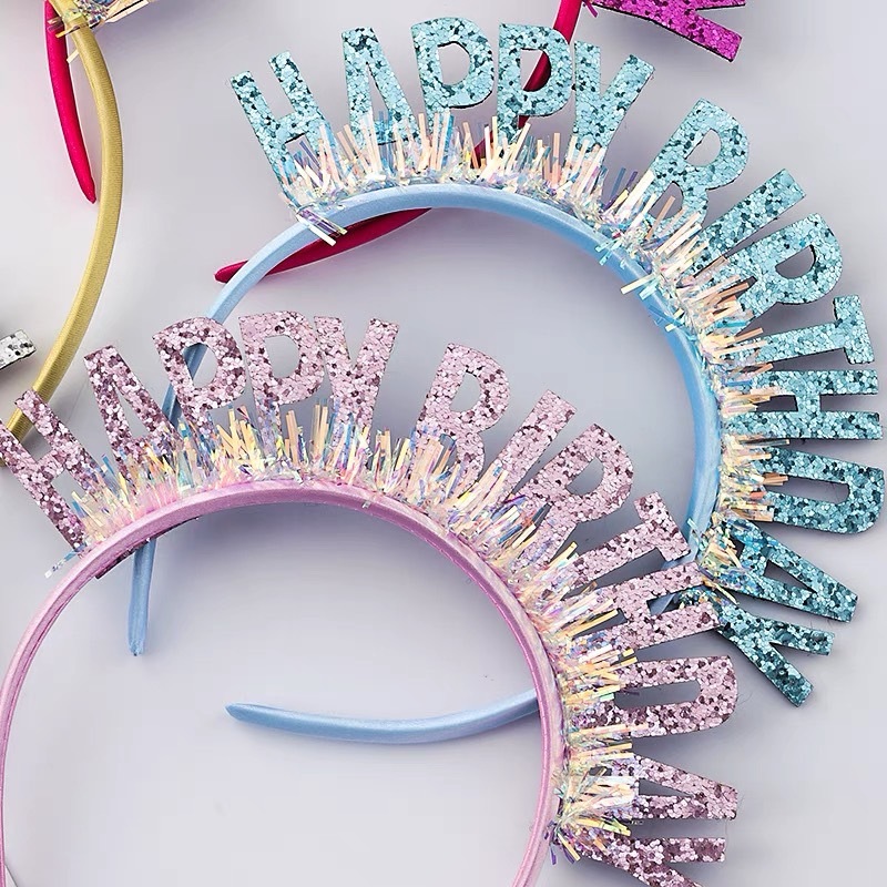 ที่คาดวันเกิด Happy Birthday สวยทุกสี มีหลาบแบบ พร้อมส่ง/ส่งไว