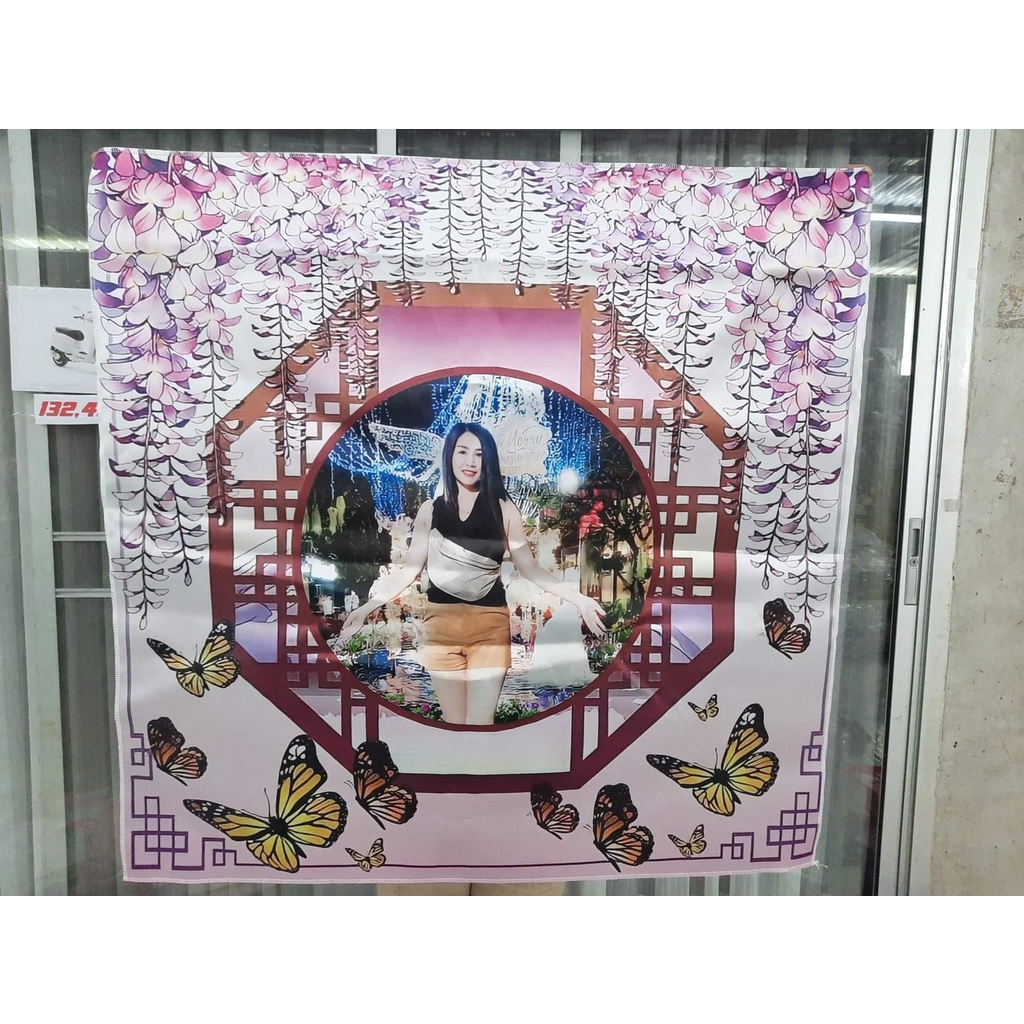 ผ้าคลุมไหล่ผ้าพันคอขนาด100*100ซม.