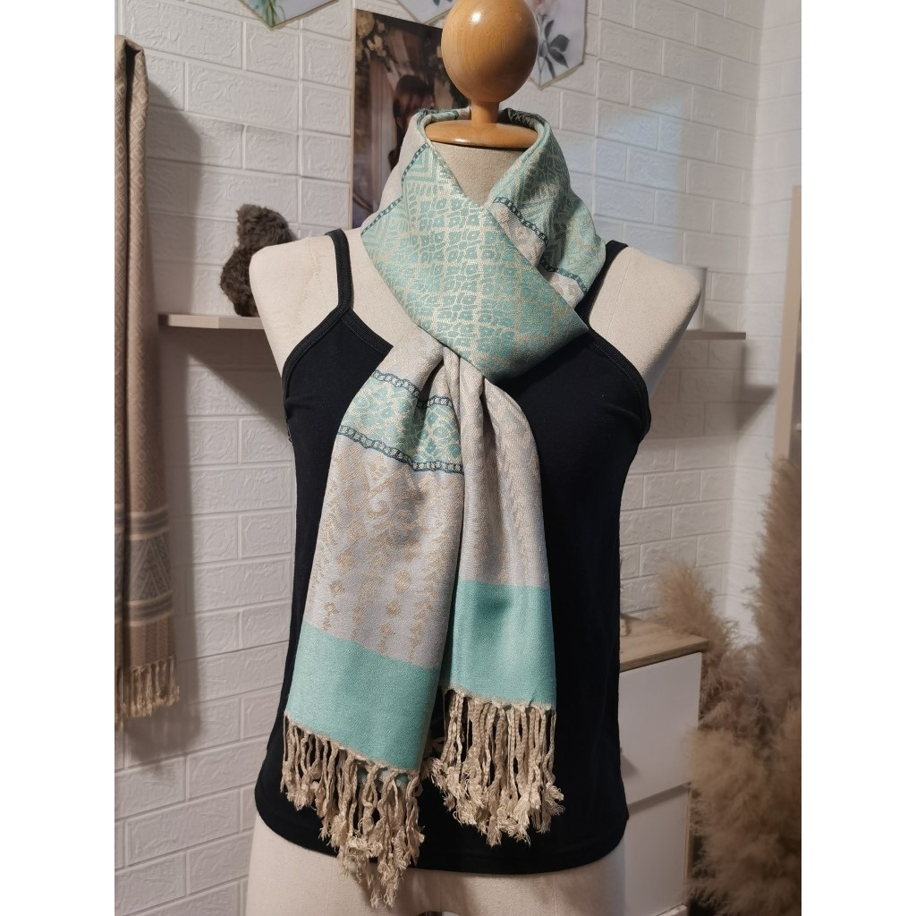 ผ้าพันคอ scarf ผ้าทอลายไทย 100% ของขวัญ ของฝากจากบุรีรัมย์