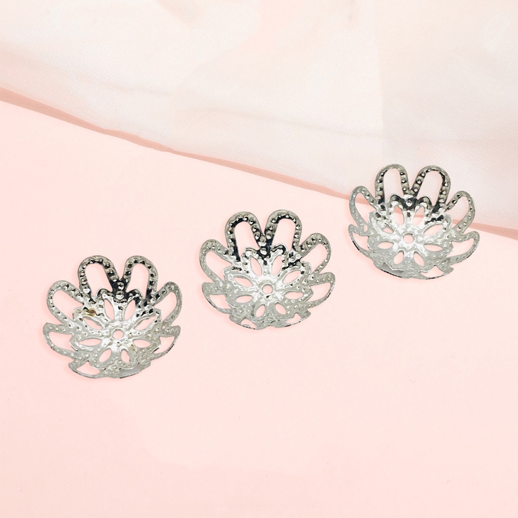 ฝาครอบลูกปัด ลายดอกไม้ สีทอง 10 มม. สําหรับทําเครื่องประดับ สร้อยข้อมือ ต่างหู DIY 200 ชิ้น