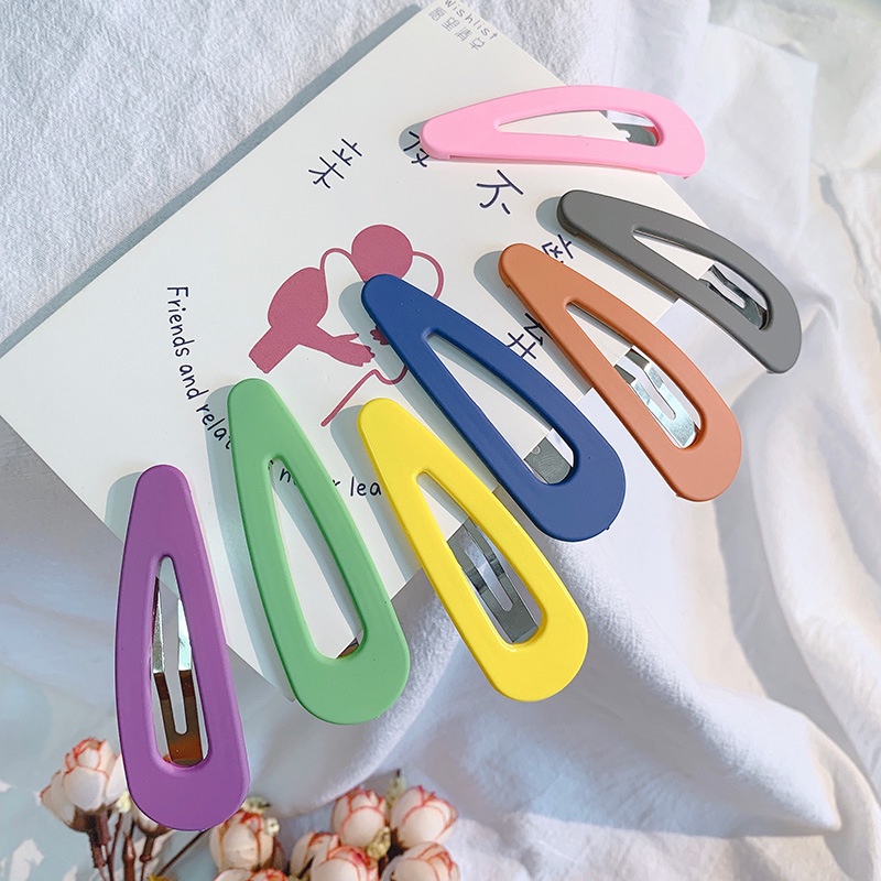 พร้อมส่ง 1 หยวน กิ๊บติดผมหน้าม้า ด้านข้าง สีพื้น สําหรับผู้หญิง