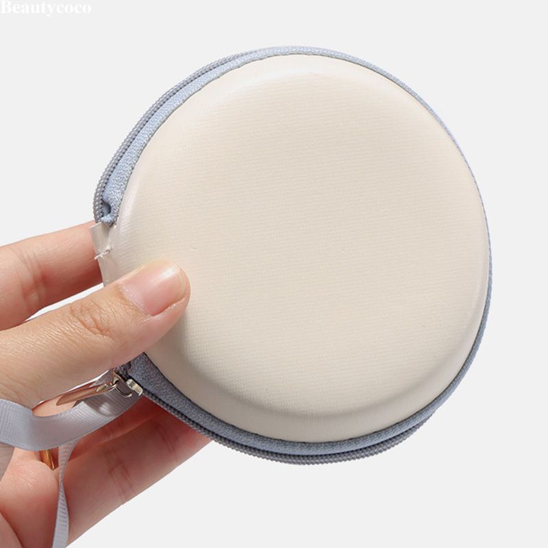 พร้อมส่ง- กล่องแว่นกันแดด ทรงกลม มีซิป แบบพกพา พับได้ สําหรับส่งจากไทย-Beautycoco.th